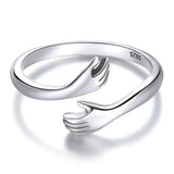 Bague main pour femme en argent sterling 925.