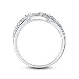 Bague originale argent pour femme vue de profil.
