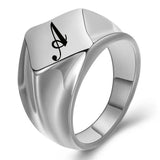 Bague personnalisable argentée faite en acier avec une gravure "A"