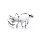 Bague pour enfant couleur argentée avec un motif tricératops.