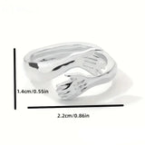 Bagues de pouce femme couleur argenté à taille ajustable avec ses dimensions.