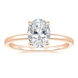 Solitaire bague de fiançailles en argent sterling couleur rose gold.