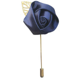 Broche pour vêtement représentant une fleur de type rose est de couleur bleu