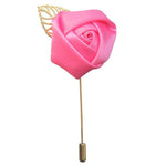 Broche rose pétant imitant une fleur de couleur rose