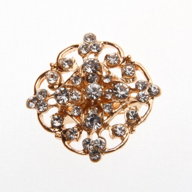 Broche Vintage Années 80 Dorée - Aiguille à Visser Pour Foulard Ou Vêtement - Motif Fleur